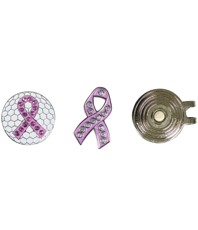 Markeringsknappar inkl fäste - Pink ribbon 2-pack